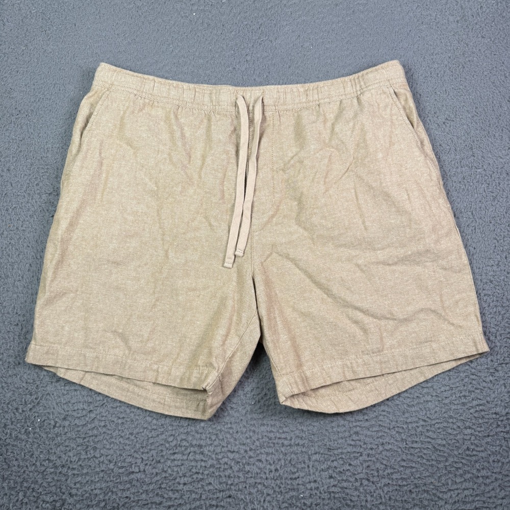 Banana Republic Shorts Mens XL Tan Linen Blend Deck 7" Chino Drawstring 2025
